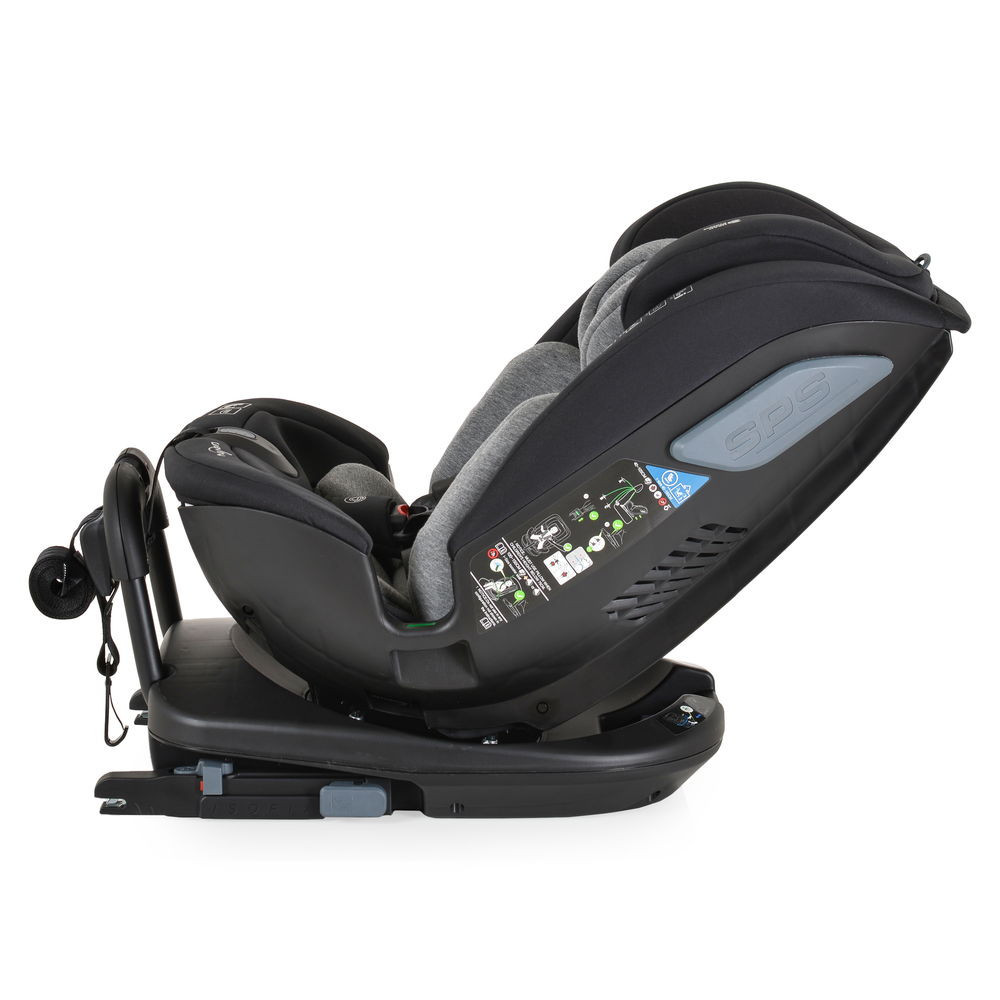 Cangaroo GRAVITY I-size autós ülés 40-150cm, SPS, forgatható talp, pamut huzat SZÜRKE – babatermék