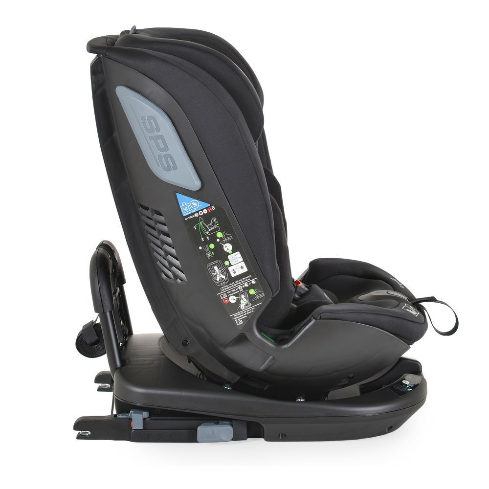 Cangaroo GRAVITY I-size autós ülés 40-150cm, SPS, forgatható talp, pamut huzat FEKETE – babatermék