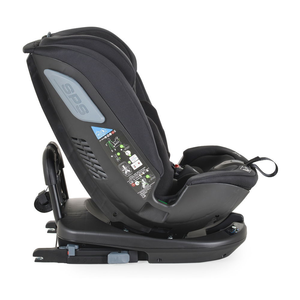 Cangaroo GRAVITY I-size autós ülés 40-150cm, SPS, forgatható talp, pamut huzat FEKETE – babatermék