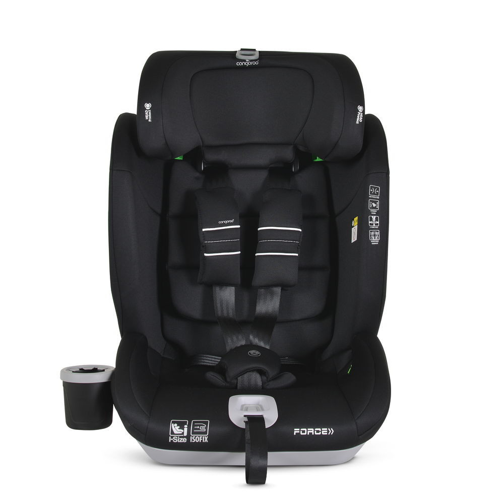 Cangaroo - FORCE autós ülés I-SIZE, 76-150cm, ISOFIX, pohártartóval, SPS, FEKETE