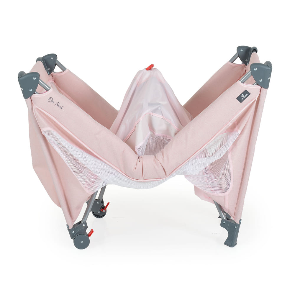 Moni - ONE TOUCH utazóágy egy kézzel csukható PINK