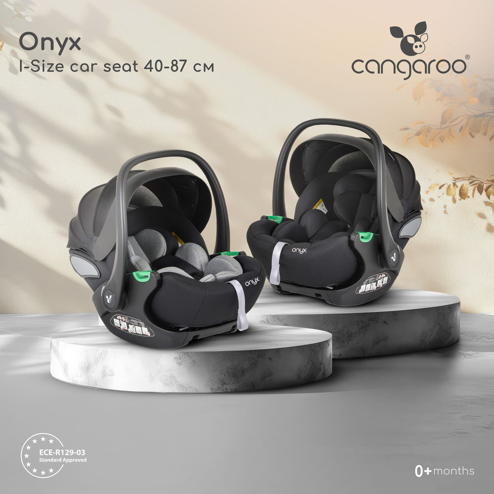 Cangaroo - ONYX autós hordozó 40-87cm-ig bővíthető, forgatható SZÜRKE