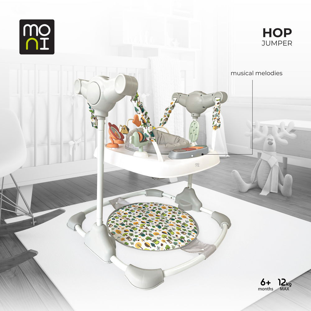 Moni - HOP baba ugráló SZÜRKE