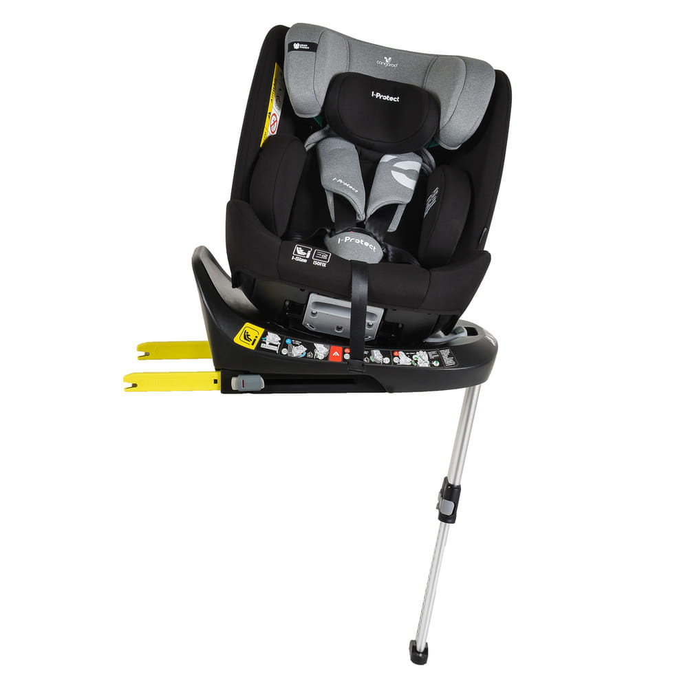 Cangaroo - i-PROTECT autós ülés 40-150cm támasztólábbal 360 forgatható STEEL/SZÜRKE