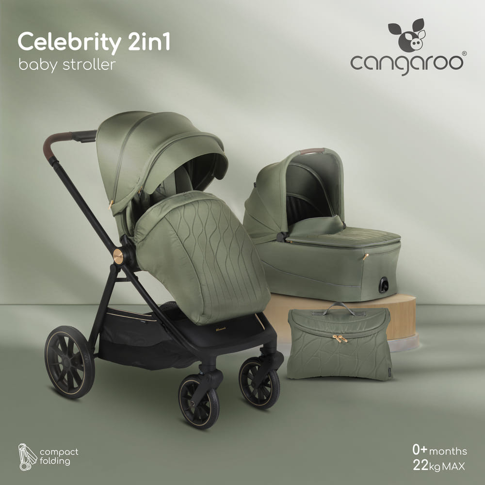 Cangaroo - CELEBRITY multifunkciós 3IN1 babakocsi szett SZÜRKE