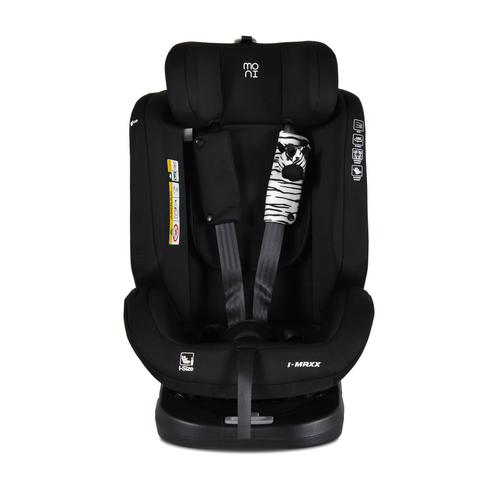 Moni i-MAXX - autós ülés, isofix, forgatható, 2 plüss+párna 40-150cm FEKETE