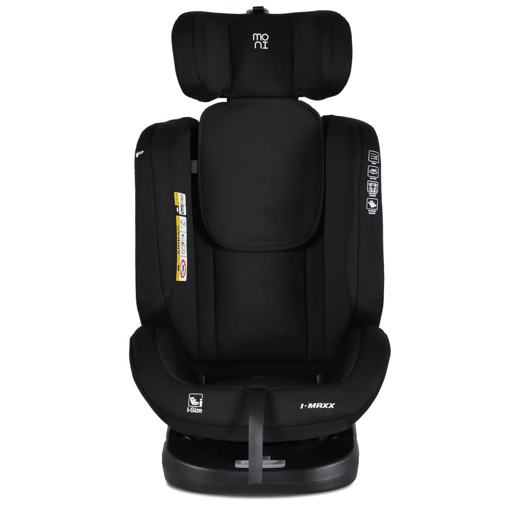 Moni i-MAXX - autós ülés, isofix, forgatható, 2 plüss+párna 40-150cm FEKETE