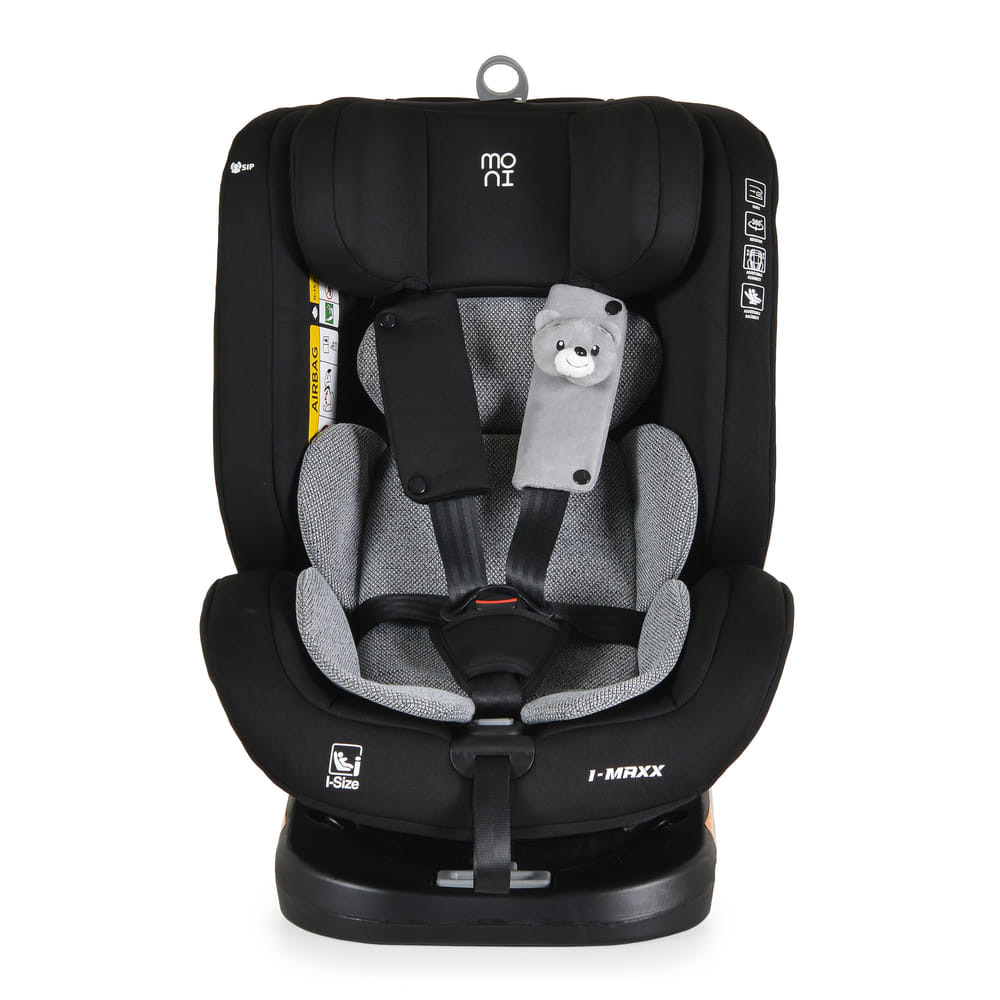 Moni i-MAXX - autós ülés, isofix, forgatható, 2 plüss+párna 40-150cm SZÜRKE