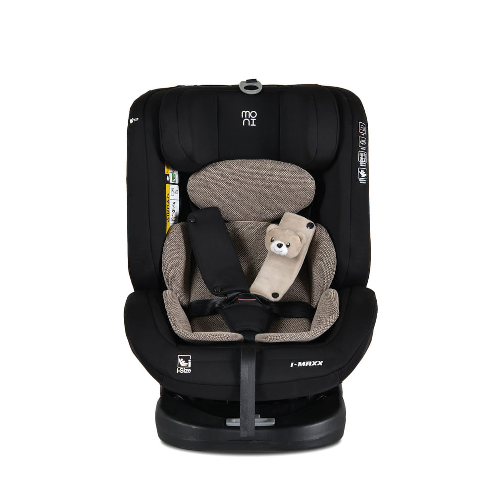Moni i-MAXX - autós ülés, isofix, forgatható, 2 plüss+párna 40-150cm BÉZS