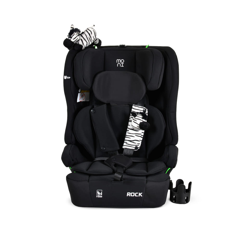 Moni - ROCK autós ülés 76-150cm, 2játékkal, pohártartó, belső öv, isofix nélkül FEKETE