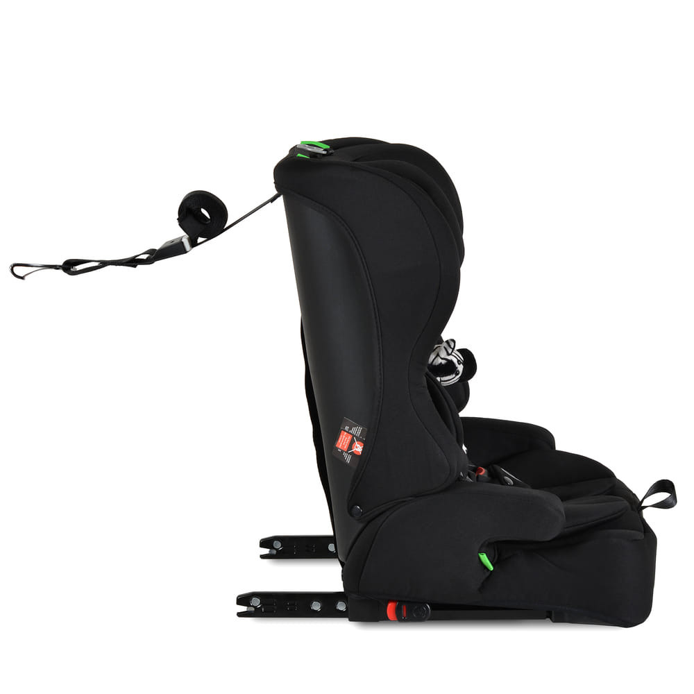 Moni - SECURITY autós ülés belső övvel, isofix, ajándék 2plüss+párna 76-150cm FEKETE