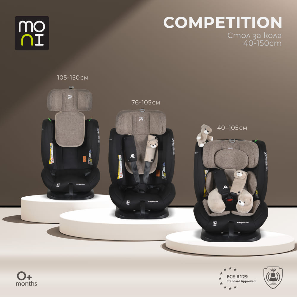Moni COMPETITION - dönthető autós ülés 40-150cm PINK