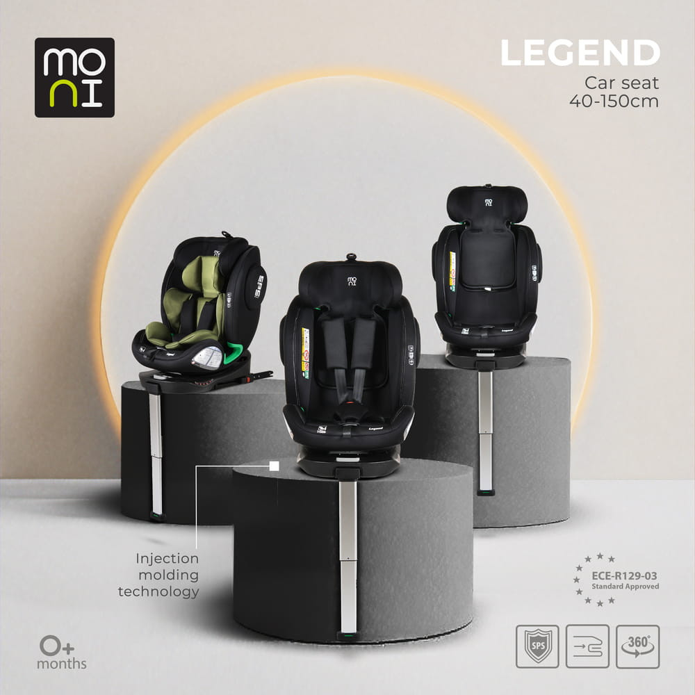 Moni - LEGEND autós ülés 40-150cm támasztólábbal ZÖLD