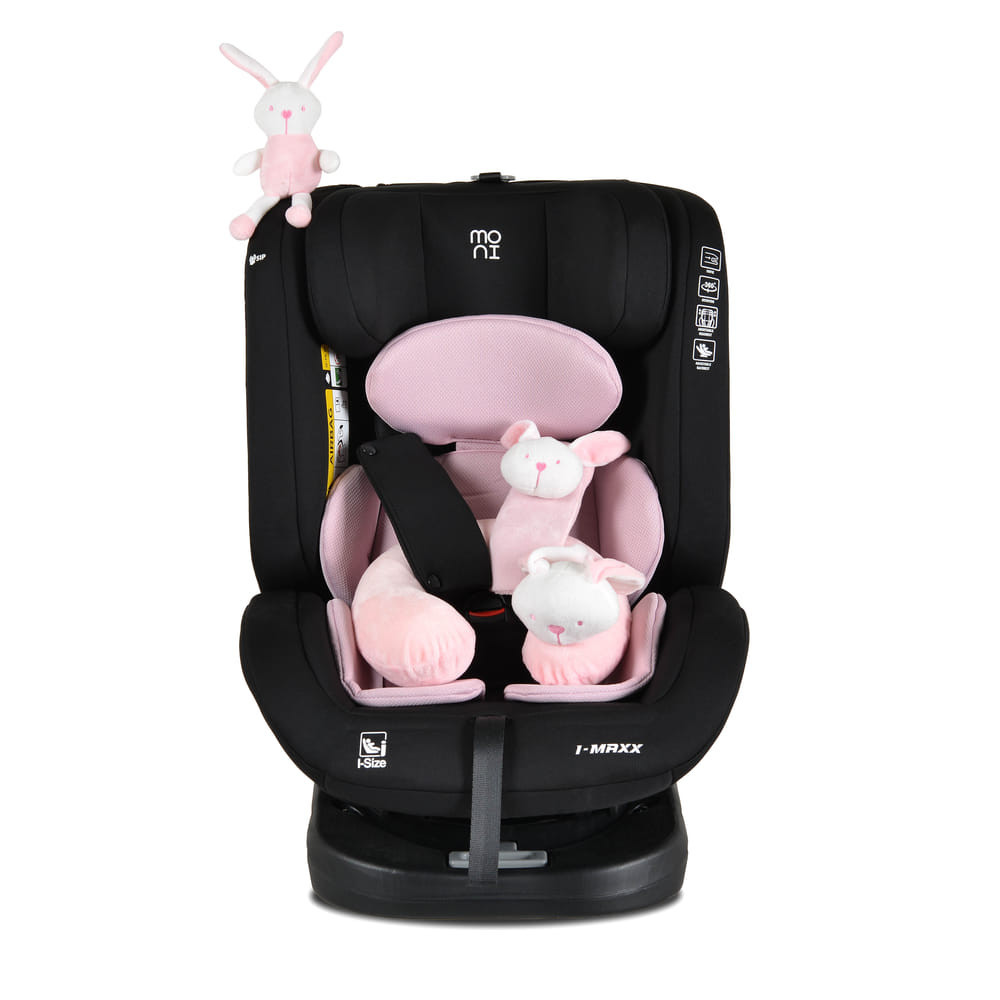 Moni i-MAXX - autós ülés, isofix, forgatható, 2 plüss+párna 40-150cm PINK