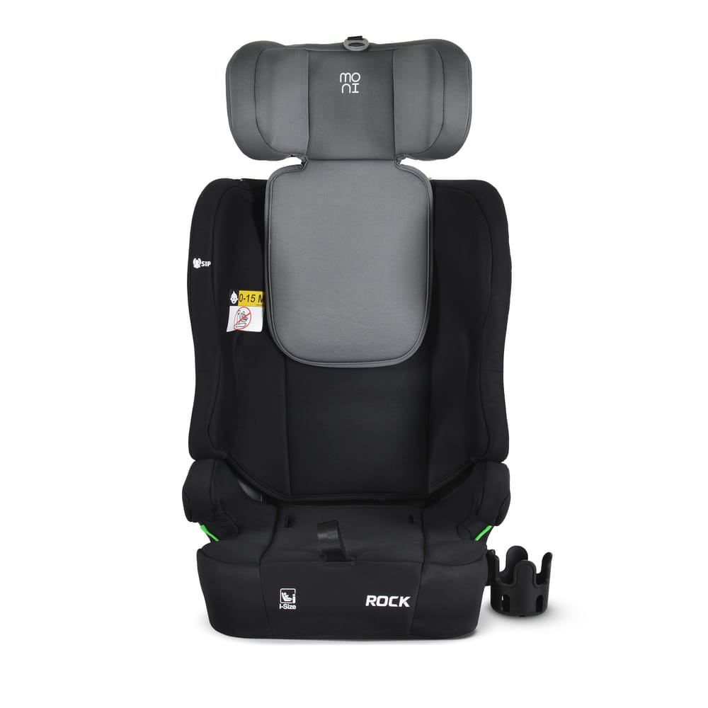 Moni - ROCK autós ülés 76-150cm, 2játékkal, pohártartó, belső öv, isofix nélkül SZÜRKE