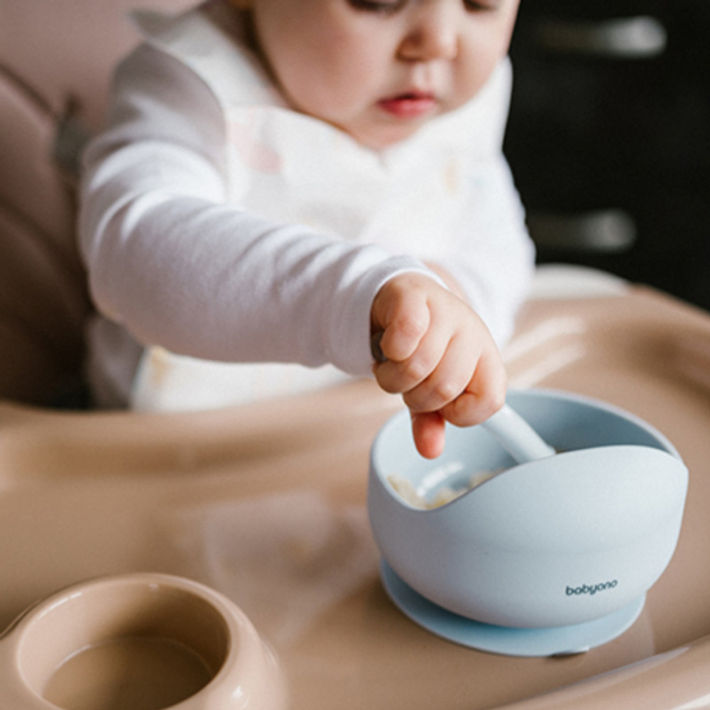 BabyOno 1481/01 - Szilikon Tapadókorongos Tányér/Kék – babatermék