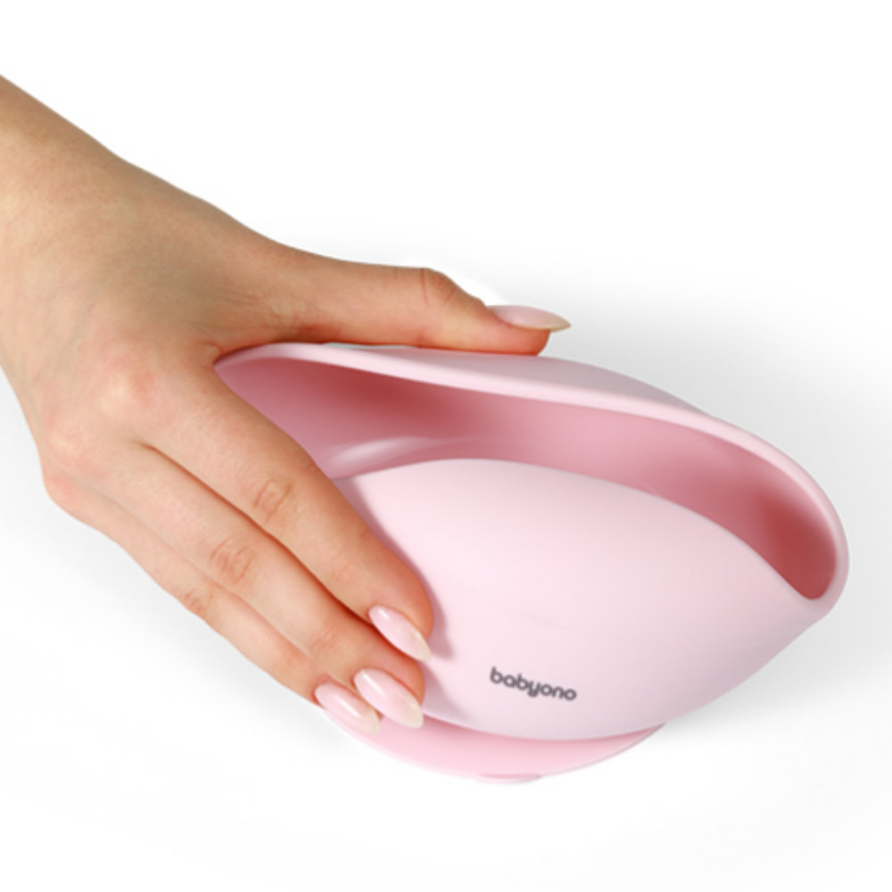 BabyOno 1481/02 - Szilikon Tapadókorongos Tányér/Pink – babatermék