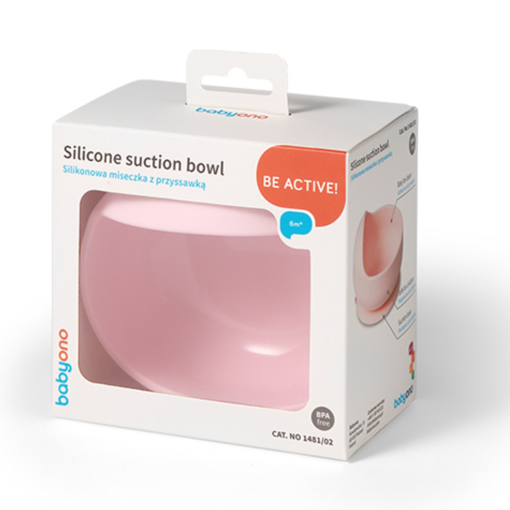 BabyOno 1481/02 - Szilikon Tapadókorongos Tányér/Pink – babatermék