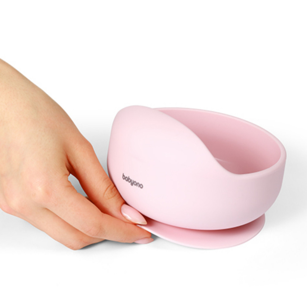 BabyOno 1481/02 - Szilikon Tapadókorongos Tányér/Pink – babatermék