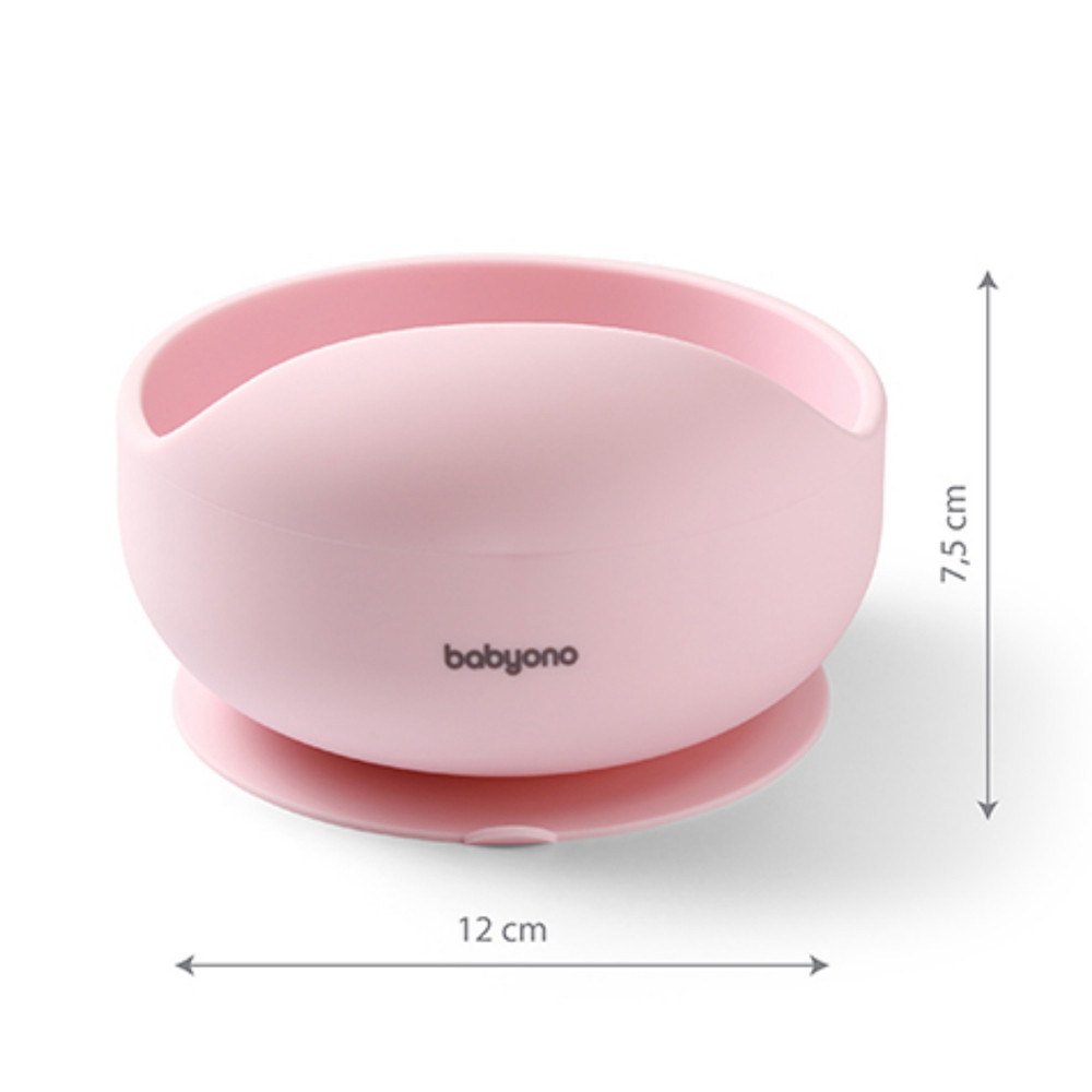 BabyOno 1481/02 - Szilikon Tapadókorongos Tányér/Pink – babatermék