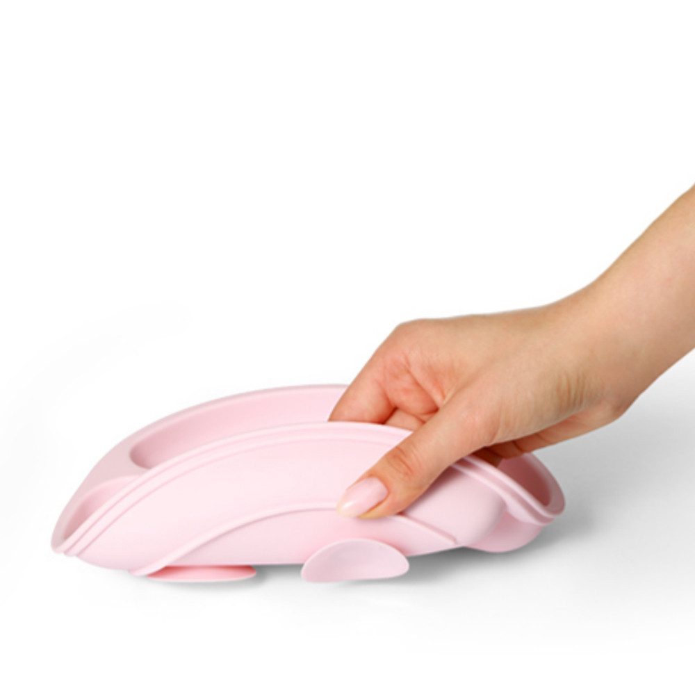 BabyOno 1482/02 -  Szilikon Tapadókorongos Lapos Tányér/Pink – babatermék