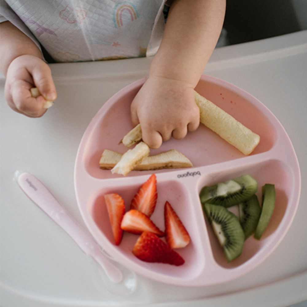 BabyOno 1482/02 -  Szilikon Tapadókorongos Lapos Tányér/Pink – babatermék