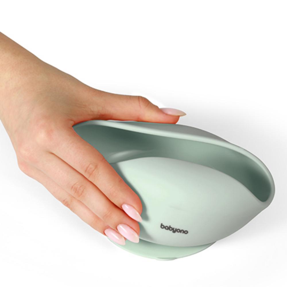 BabyOno 1481/03 - Szilikon Tapadókorongos Tányér/Menta – babatermék