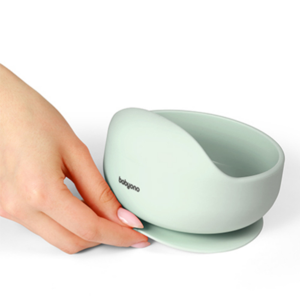 BabyOno 1481/03 - Szilikon Tapadókorongos Tányér/Menta – babatermék