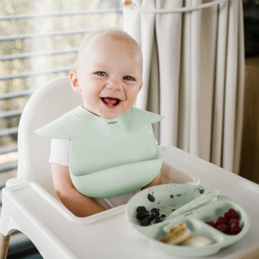 BabyOno 1482/03 - Szilikon Tapadókorongos Lapos Tányér/Menta – babatermék
