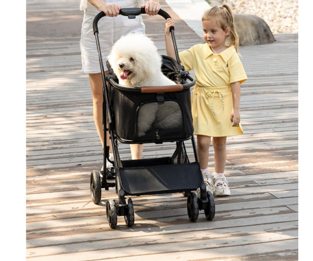 Qppet - Bobbie Pet Black 6961 Kutya és Cica Babakocsi – babakocsi