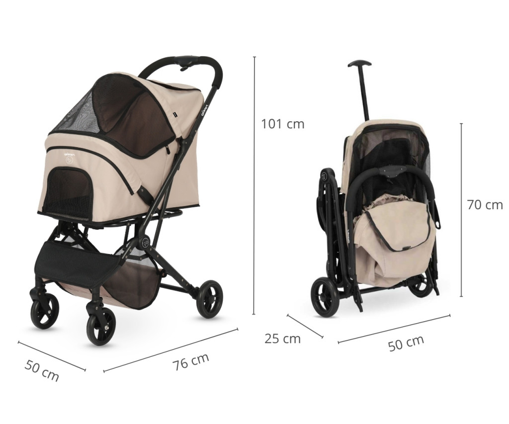 Qppet - Pettie Pet Beige 6960 Kutya és Cica Babakocsi – babakocsi