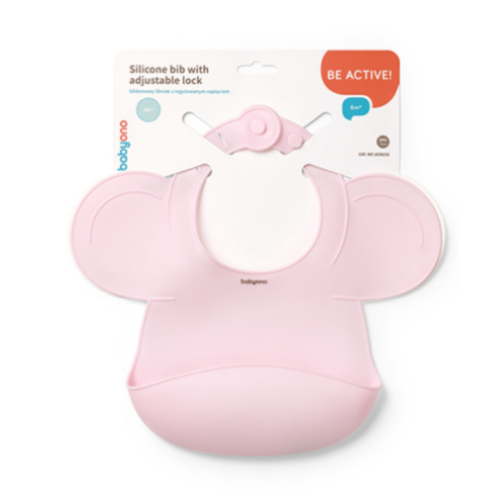 BabyOno 1639/02 - Szilikon Előke Állítható Rózsaszín