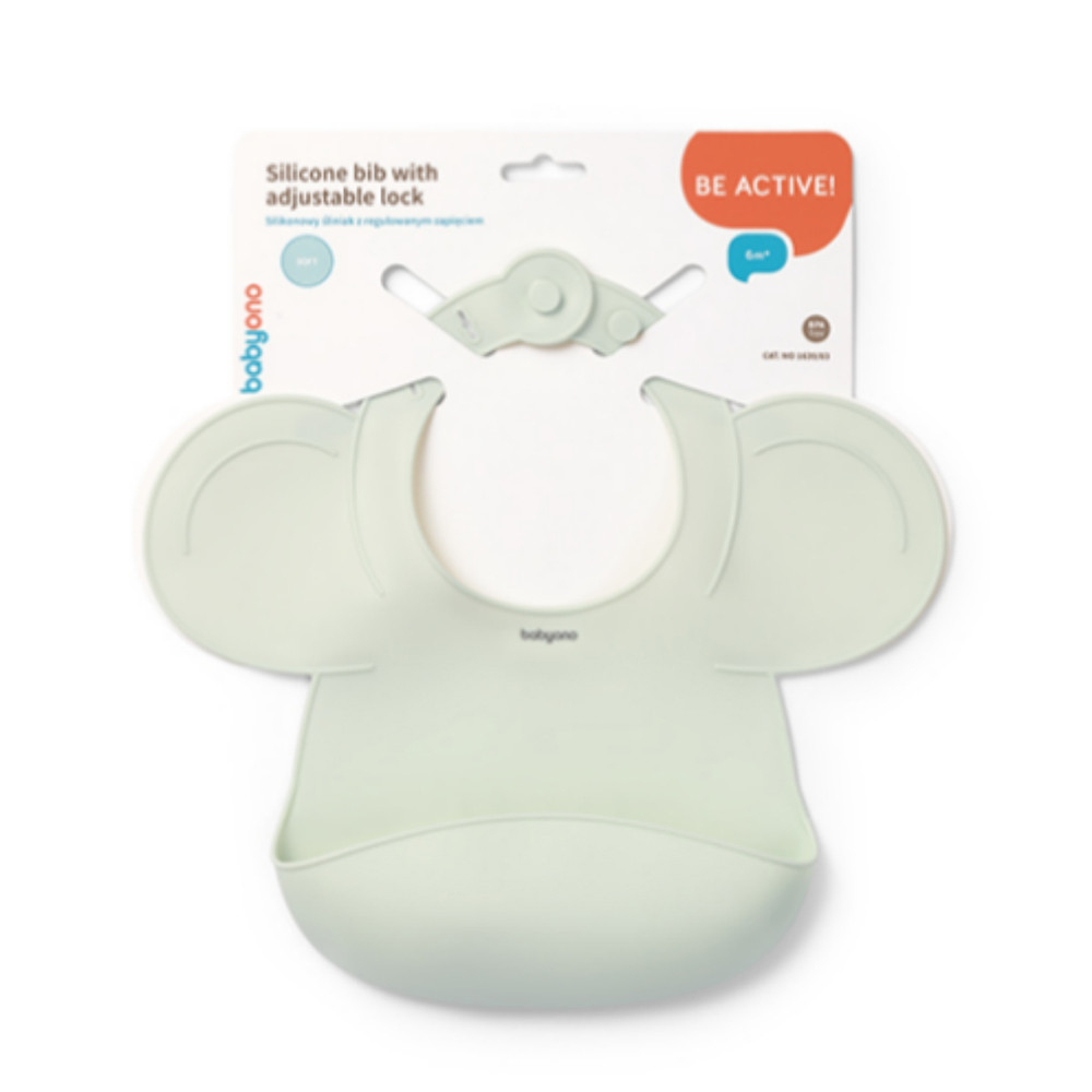 BabyOno 1639/03 - Szilikon Előke Állítható Menta