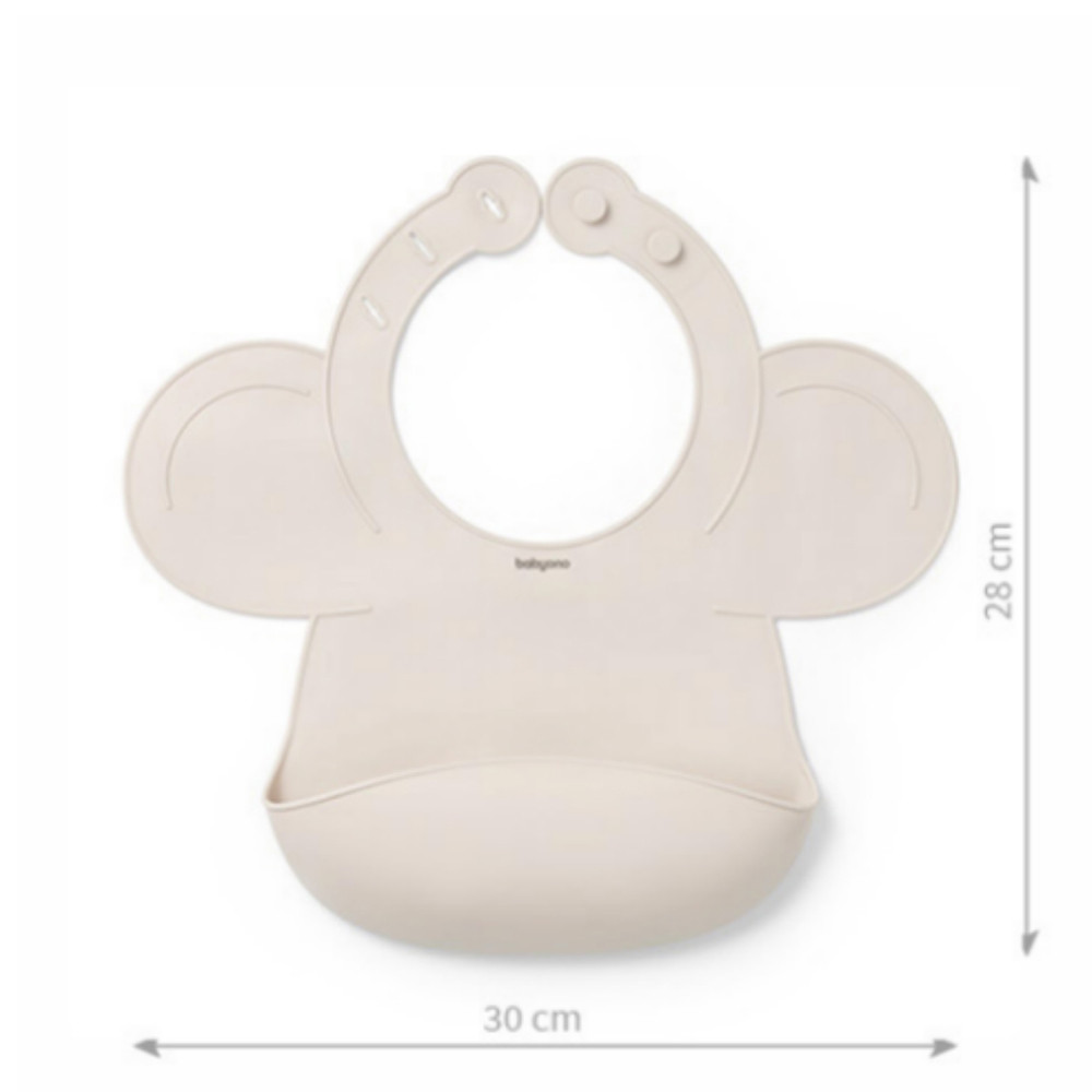 BabyOno 1639/04 - Szilikon Előke Állítható Bézs