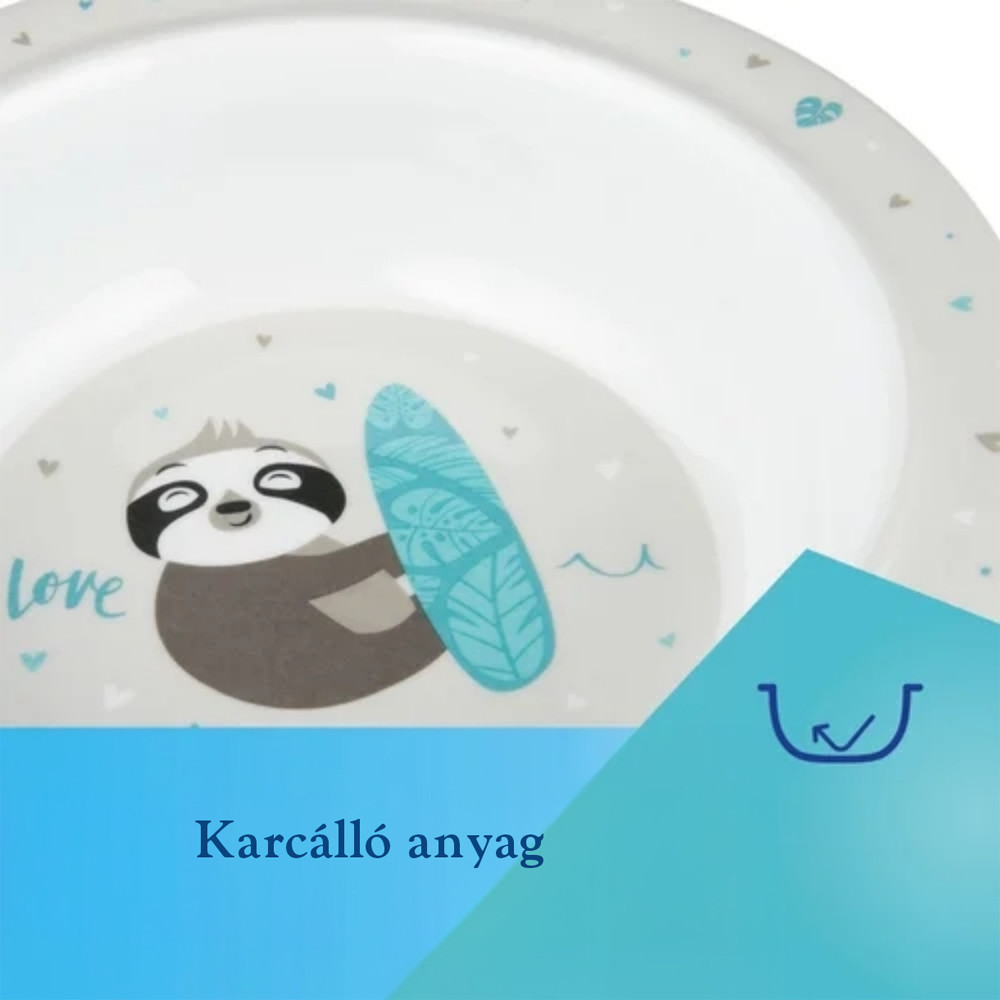 Canpol 4/519 - Melamin tapadókorongos tál EXOTIC ANIMALS Szürke – babatermék