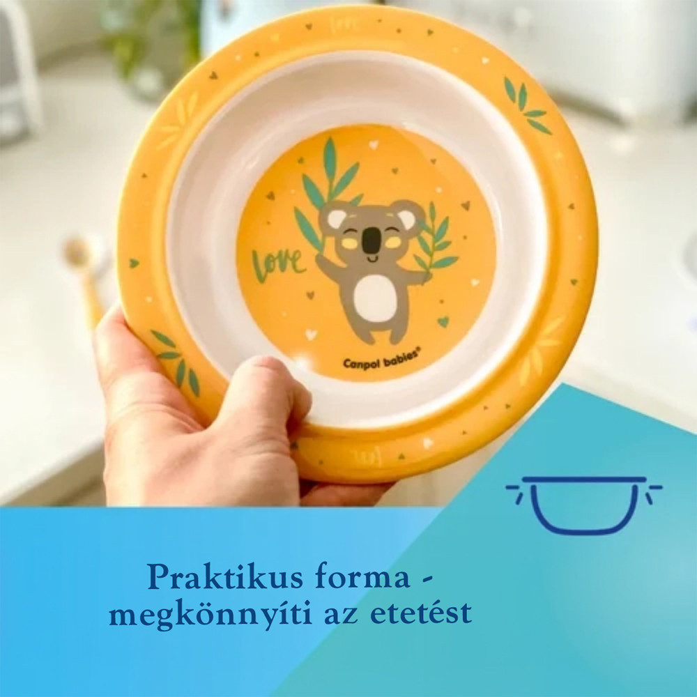 Canpol 4/519 - Melamin tapadókorongos tál EXOTIC ANIMALS Sárga – babatermék