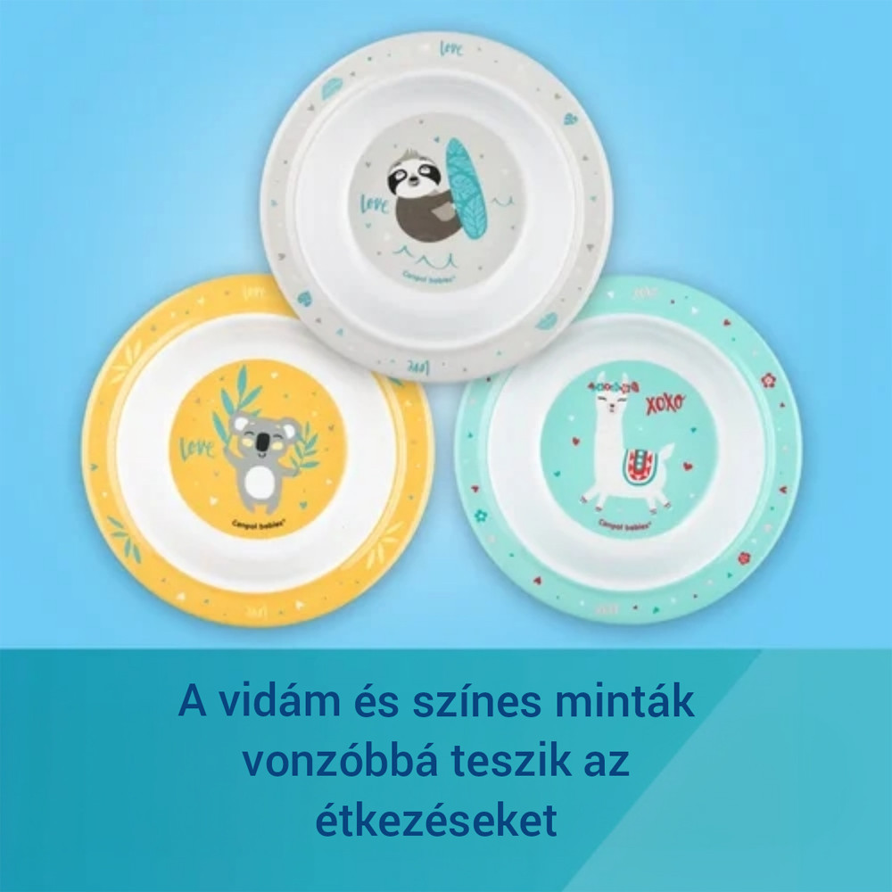 Canpol 4/519 - Melamin tapadókorongos tál EXOTIC ANIMALS Türkiz – babatermék