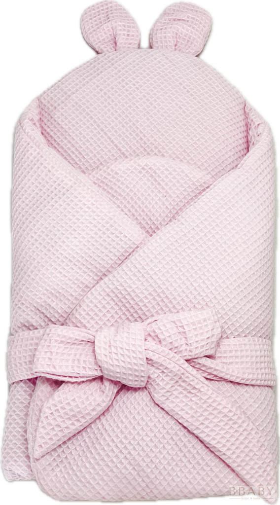 Kókuszpólya rózsaszín waffle pamutból – 75x75 cm, bababiztonság és kényelem újszülötteknek