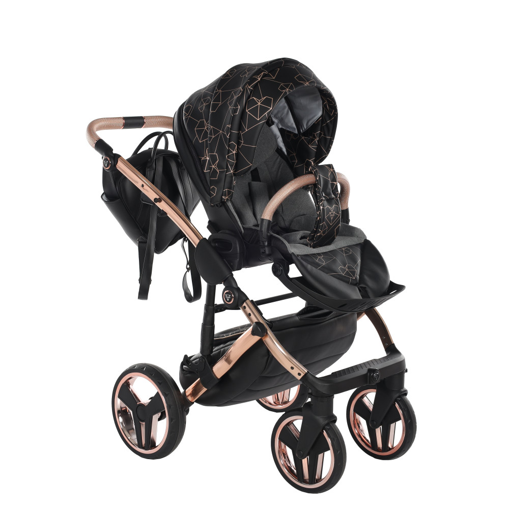 Junama Diamond Heart V3 System - Fekete-Óarany – babakocsi