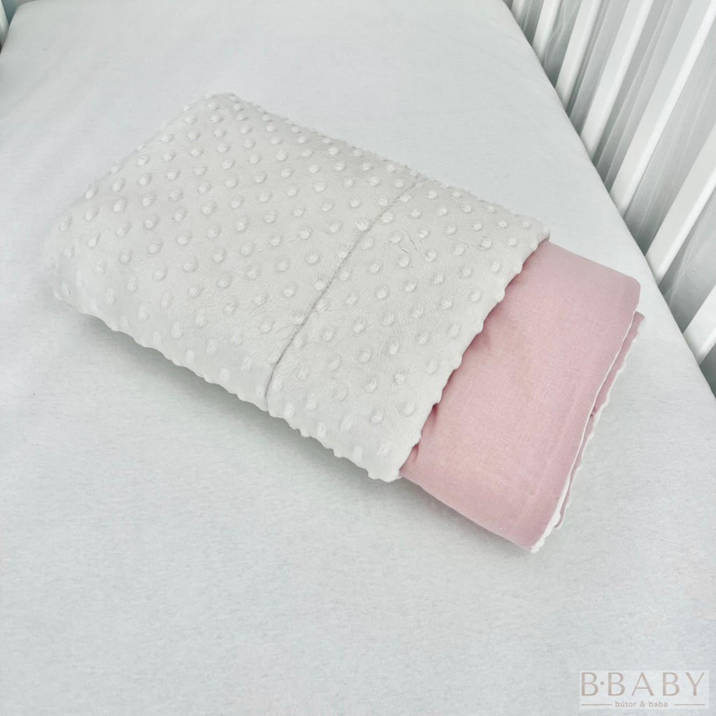 Rachel – Puha babatakaró 70×90 cm | Púder pamutvászon, krém minky, antiallergén töltettel – babatermék