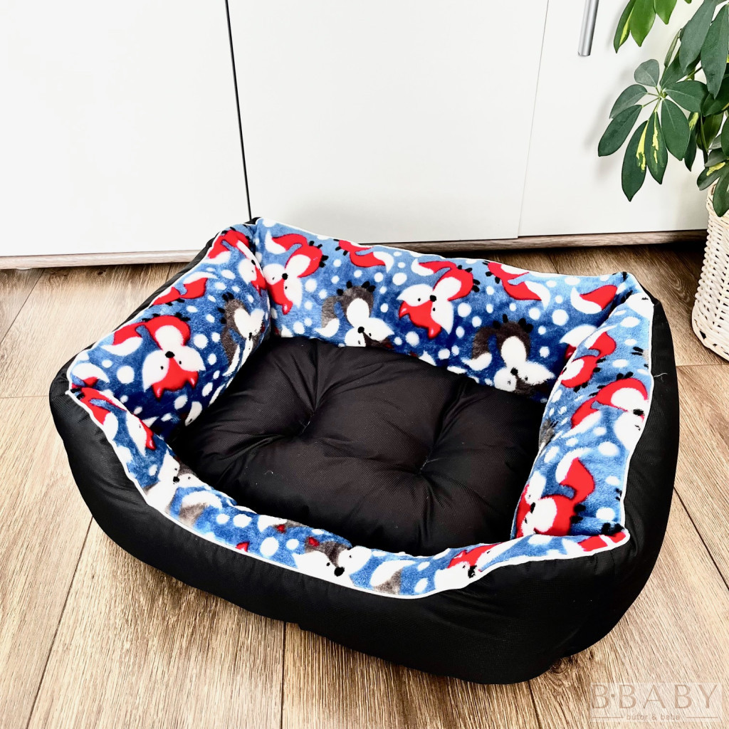 Ravaszdi S kutyafekhely – Kicsi kuckó 2–5 kg-ig | Rókás mintás, puha wellsoft fekhely kistestű kutyáknak – babakocsi