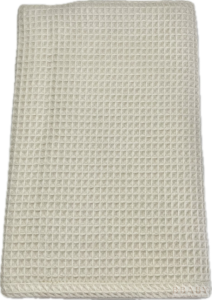 Bézs waffle babatakaró 70x90 cm – 100% pamut, légáteresztő, OEKO-TEX minősített – babatermék