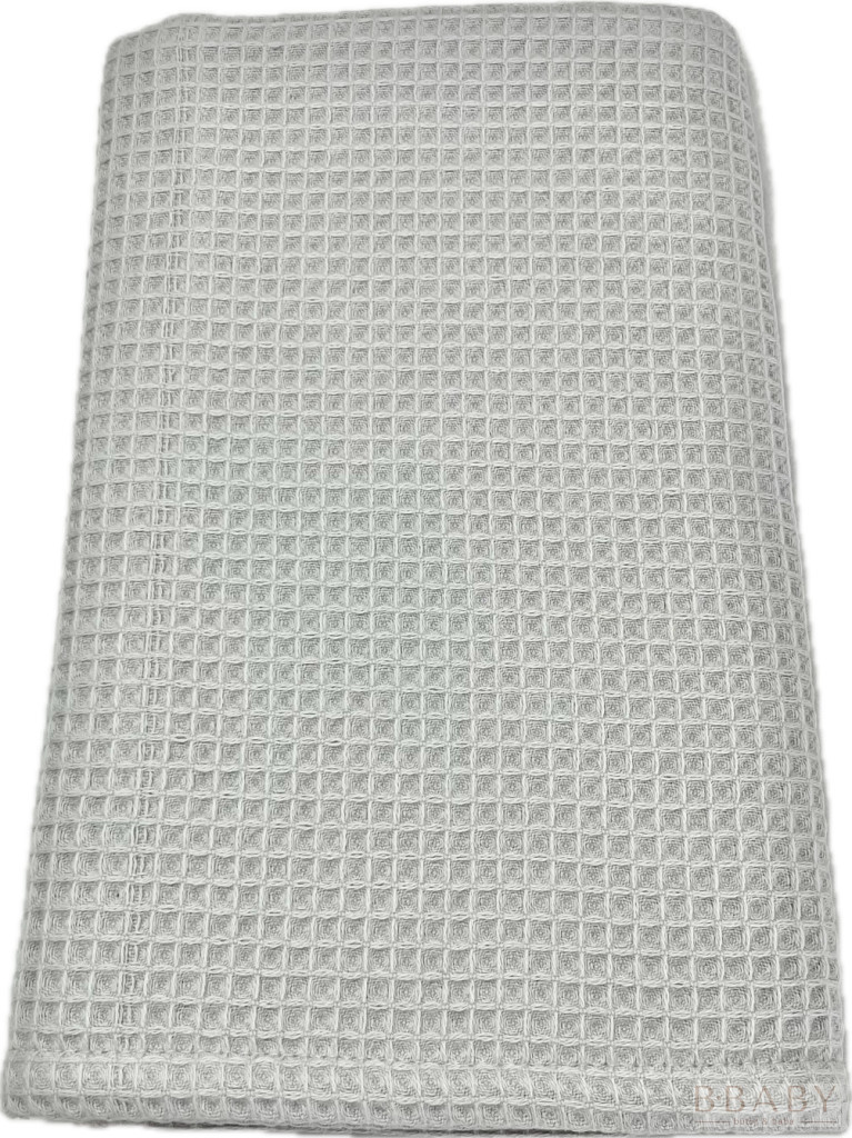 Szürke waffle babatakaró 70x90 cm – OEKO-TEX pamut, hőkiegyenlítő, légies textúra – babatermék