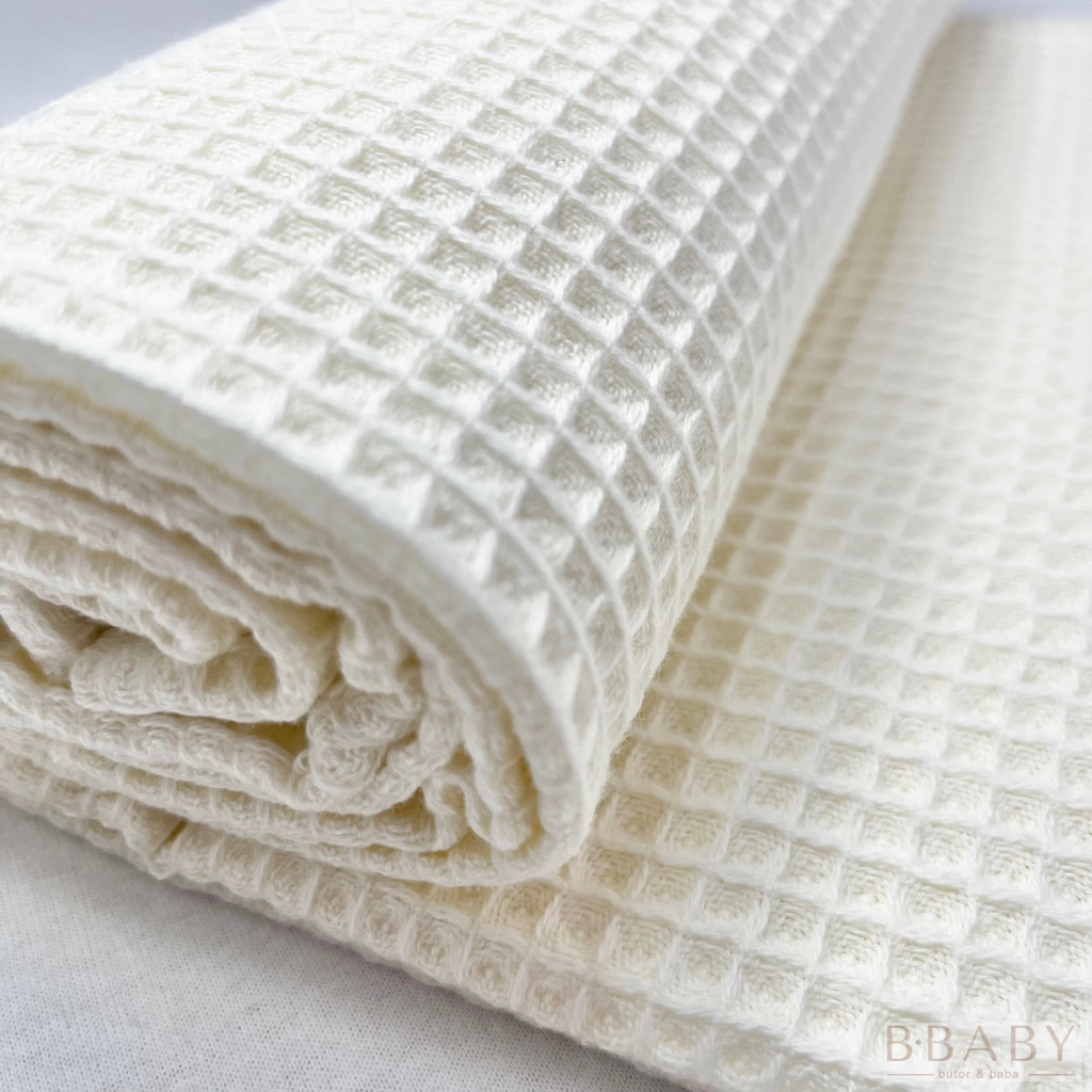 Vanília waffle babatakaró 70x90 cm – természetes pamut, OEKO-TEX, légáteresztő – babatermék