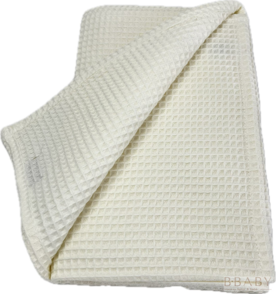 Vanília waffle babatakaró 70x90 cm – természetes pamut, OEKO-TEX, légáteresztő – babatermék