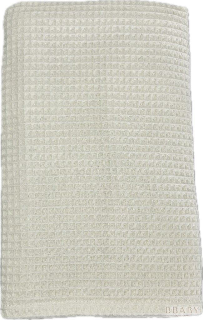 Vanília waffle babatakaró 70x90 cm – természetes pamut, OEKO-TEX, légáteresztő – babatermék