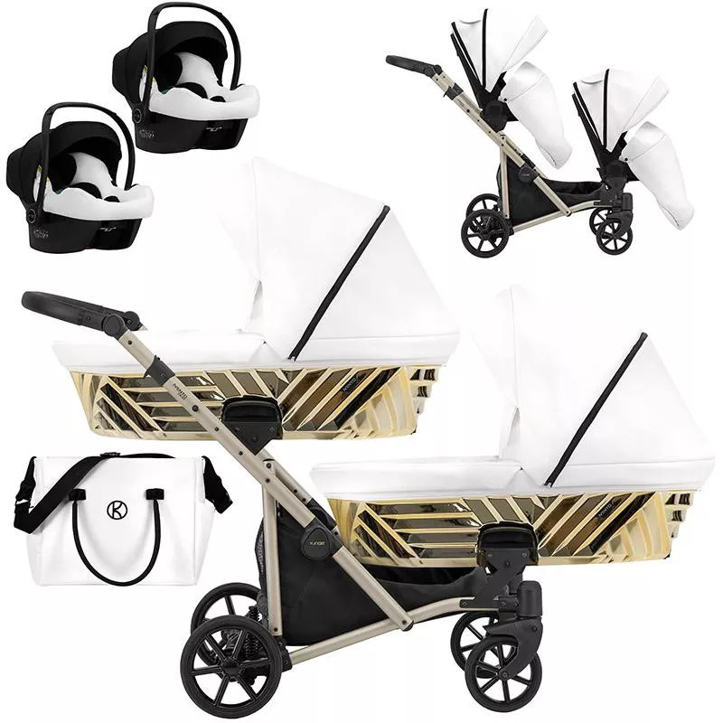 Kunert IVENTO DUO Glam - Eco White Pearl Ikerbabakocsi – babakocsi