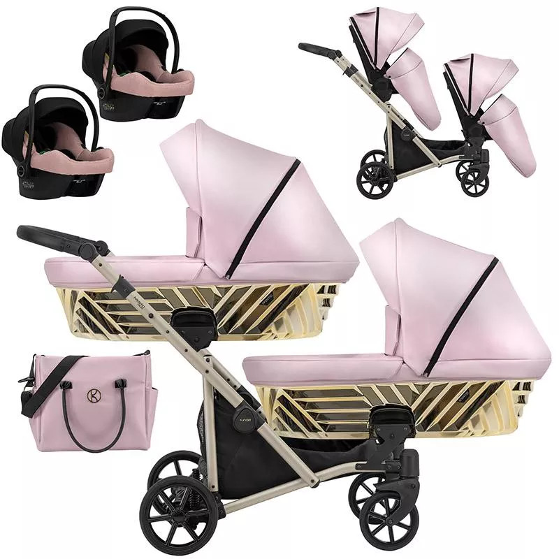 Kunert IVENTO DUO Glam - Eco Pink Metalic Ikerbabakocsi – babakocsi