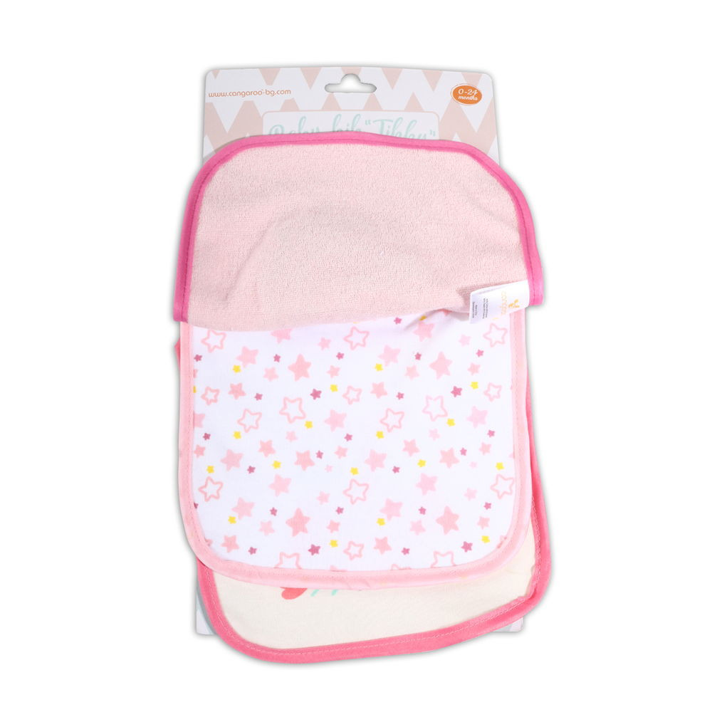 CANGAROO TIBBY előke 3 db újszülött méret RÓZSASZÍN/PINK