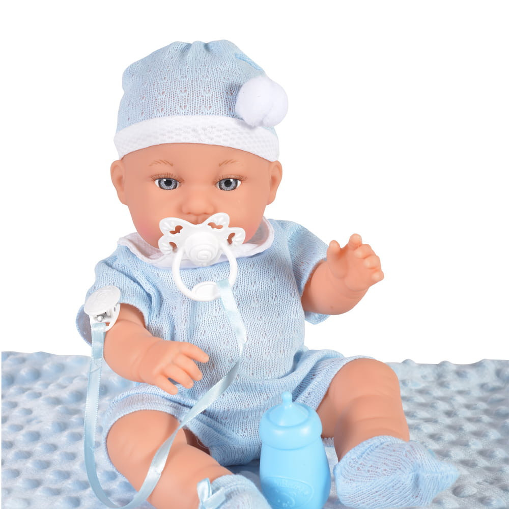 Moni Baba 36 cm-es fiú, takaróval, cumisüveggel VKÉK